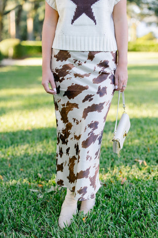 Perfect Print Satin Midi Skirt - Instyle Boutique