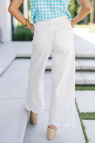 Sunday Best Eyelet Denim - White