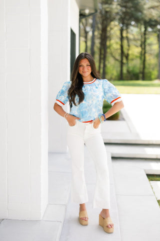Clouds In The Sky Blue Top - Instyle Boutique