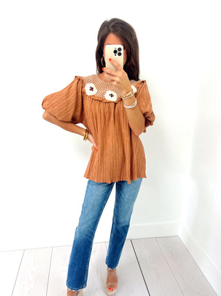 Crochet All Day Camel Top ~FINAL SALE~