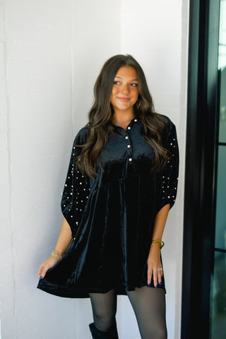 Velvet & Pearl Black Tunic - Instyle Boutique