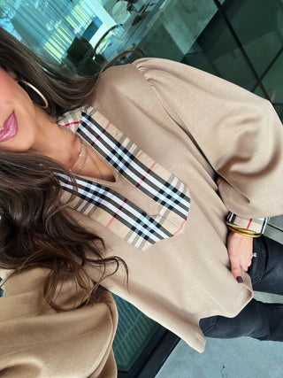 Talk Of The Town Taupe Top - Instyle Boutique