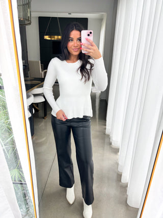 So In Love Sweater Top-White