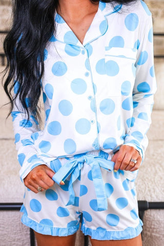 Blue Polka Dot Pajamas ~PREORDER~ - Instyle Boutique