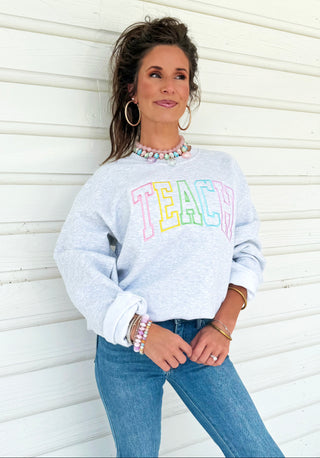 Teach Embroidered Sweatshirt