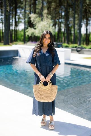 Seaside Scallop Midi Dress - Instyle Boutique