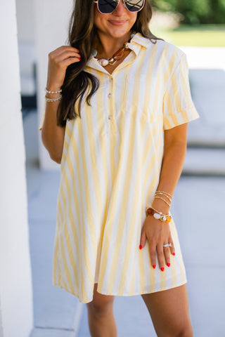 Sunny Side Stripe Shirt Dress - Instyle Boutique
