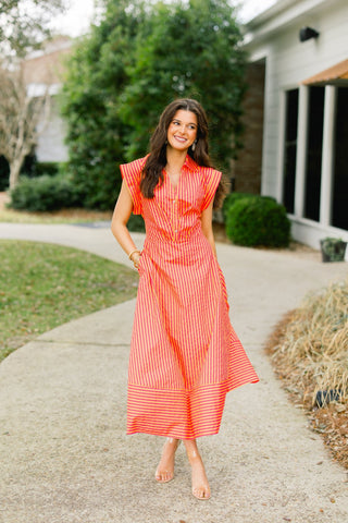 Valencia Stripe Midi Dress - Instyle Boutique