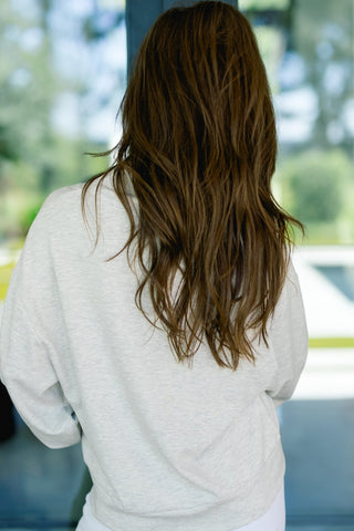 Coffee Run Cutie Heather Grey Pullover - Instyle Boutique