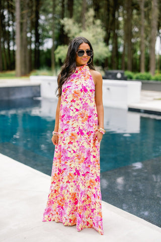 Isla Bloom Halter Maxi Dress - Instyle Boutique