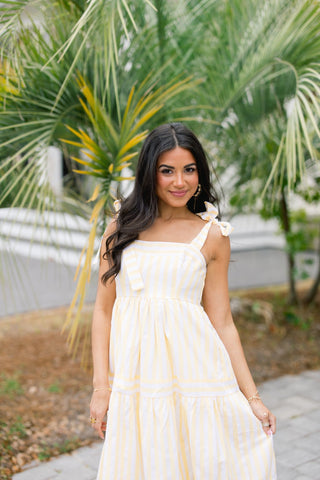 Lemon Grove Tie Midi Dress - Instyle Boutique