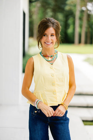 Sunshine Vibes Yellow Vest - Instyle Boutique