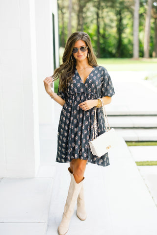 Boho Chic Black Mini Dress