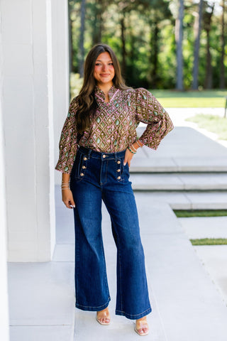 Autumn Bloom Brown Top - Instyle Boutique