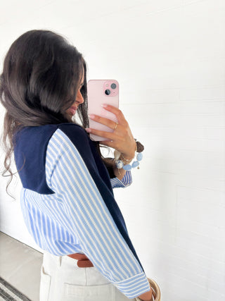 Marina Coastal Navy Sweater - Instyle Boutique