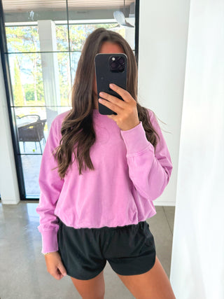Purple Cloud Bubble Hem Pullover
