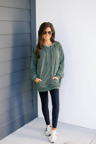 Own The Day Olive Top - Instyle Boutique