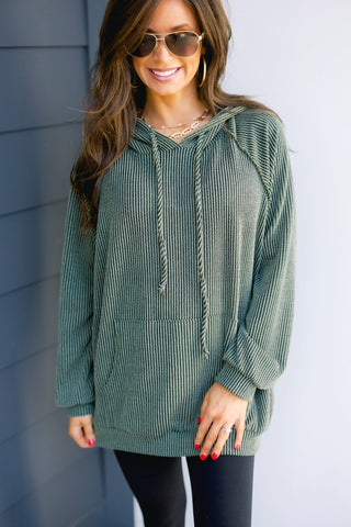 Own The Day Olive Top - Instyle Boutique