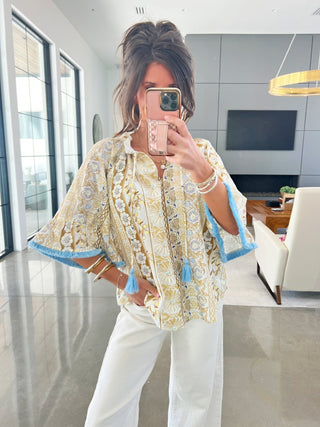 Golden Honey Printed Top - Instyle Boutique