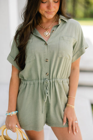 Sage Kisses Romper - Instyle Boutique