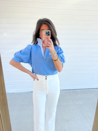 Easy On Me Periwinkle Top - Instyle Boutique