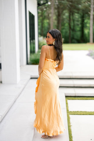 Apricot Breeze Ruffle Maxi - Instyle Boutique