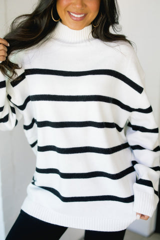 Calm Nights Cream Striped Sweater ~PINK FRIDAY DEAL~ - Instyle Boutique
