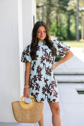 Cocoa Blue Blossom Dress - Instyle Boutique