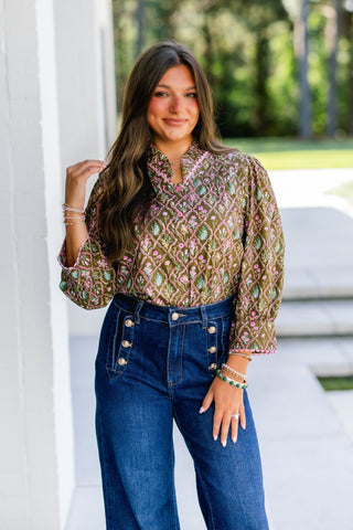 Autumn Bloom Brown Top - Instyle Boutique
