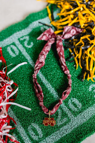 Mississippi State Bandana Scarf Necklace - Instyle Boutique