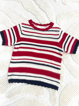 USA Lover Striped Crochet Top - Instyle Boutique