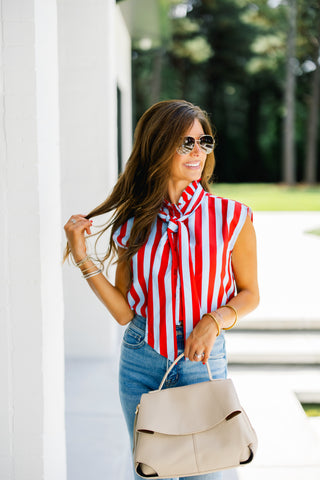 Rather Not Red Striped Tank