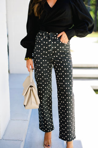Cropped Polka Dot Demi Flare - Instyle Boutique