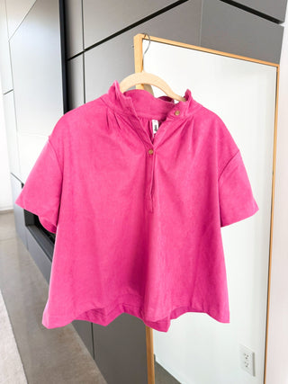 Worth It Pink Suede Top - Instyle Boutique