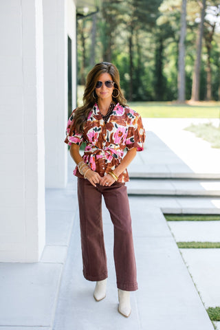 Fall Blooms Floral Top - Instyle Boutique