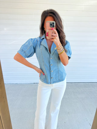 Stop & Stare Denim Top