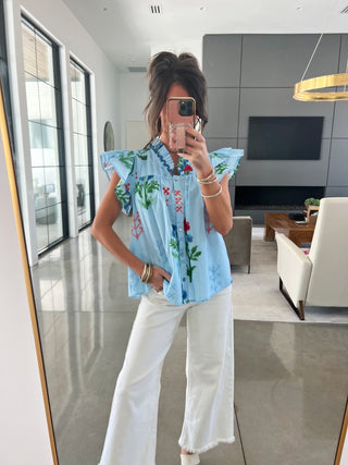 Morning Air Flutter Sleeve Top - Instyle Boutique