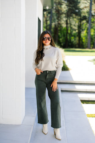 Gia Grey Mock Neck Sweater