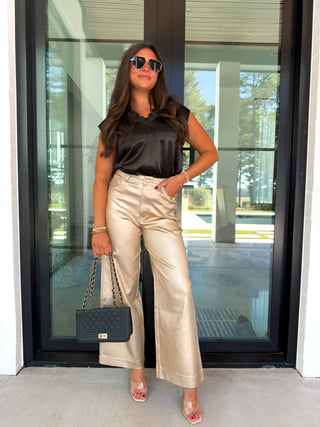 Festive Fun Gold Pants - Instyle Boutique