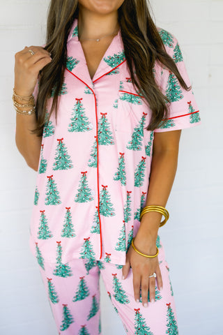 Sweet in Pink Christmas Tree Pajama Set ~PREORDER~
