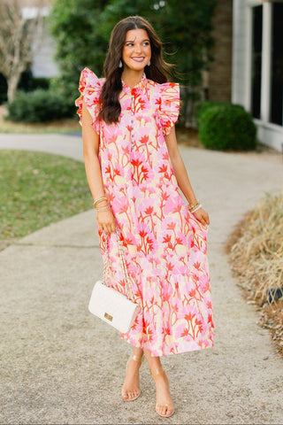 Lilly Pink Floral Dress - Instyle Boutique