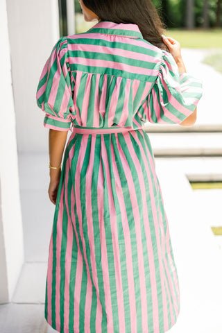 Court to Cocktails Striped Dress - Instyle Boutique
