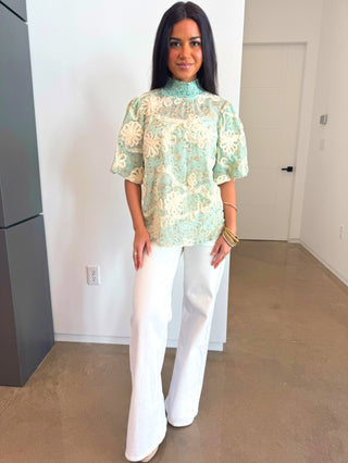 Heirloom Garden Eyelet Top - Instyle Boutique