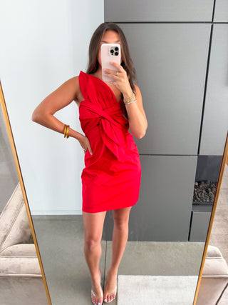 Made For You Red Bow Mini Dress