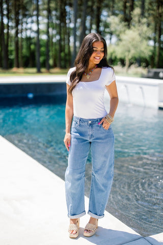 Savannah Cropped Barrel Jeans - Instyle Boutique