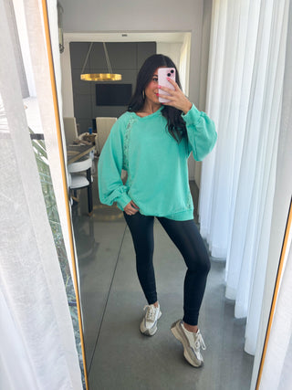 Made For Me Mint Lace Top