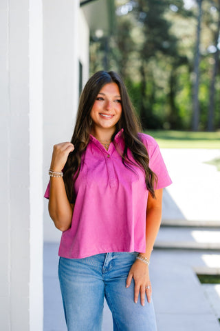 Worth It Pink Suede Top - Instyle Boutique