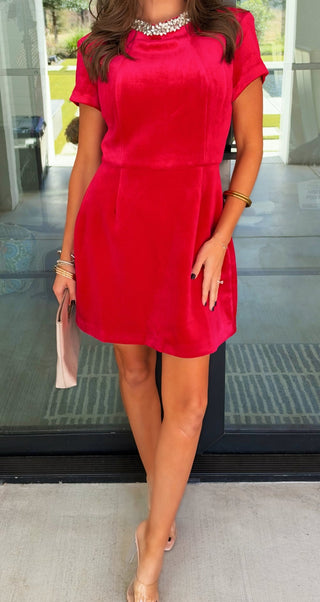 Holiday Ready Red Velvet Dress - Instyle Boutique