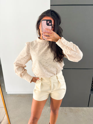 Nova Natural Puff Sleeve Top