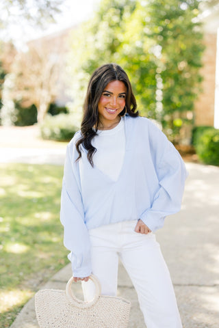 Lakeside Light Blue Layered Top - Instyle Boutique